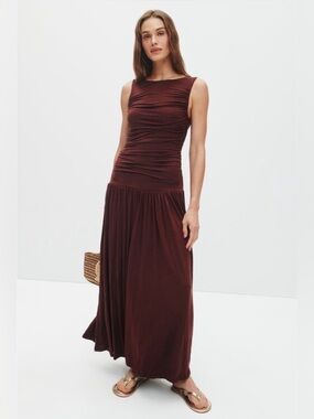 Summer away sleeveless maxi Patmos dress in brown small